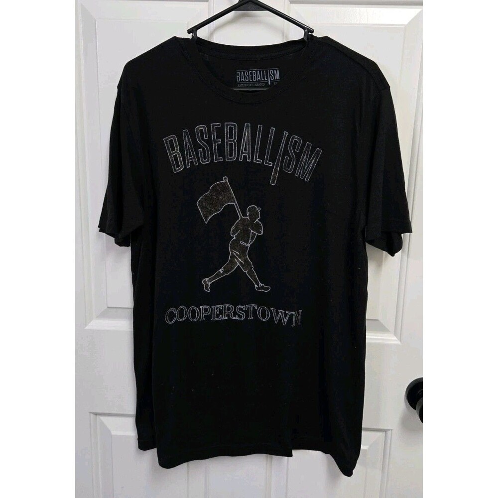 Baseballism Cooperstown T Shirt Mens XL Black Graphic Tee Hall of Fame